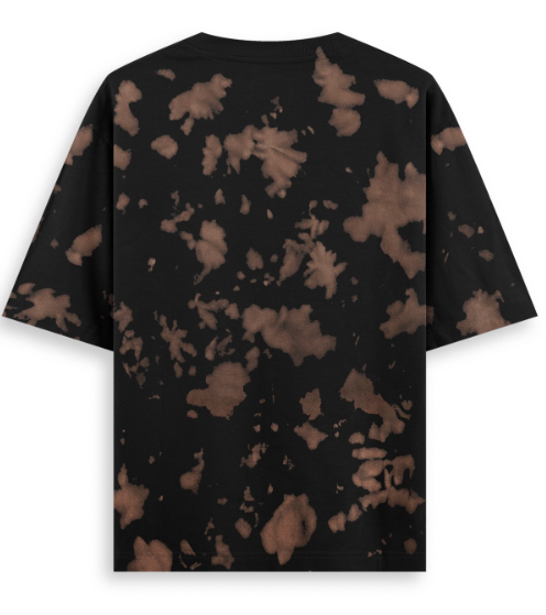 "Brown Black Unisex Tie Dye Oversized T-Shirt"