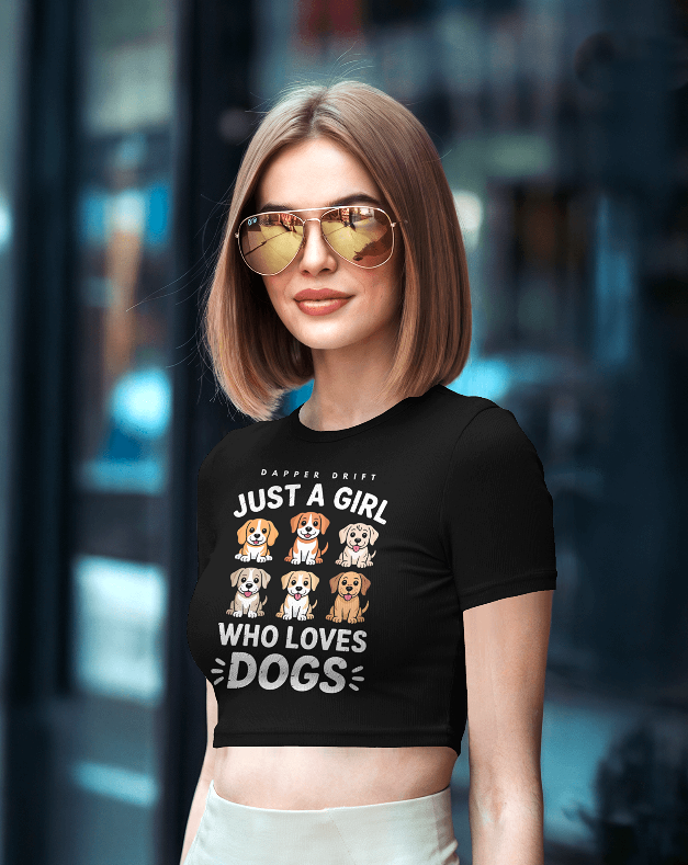 "Just a Girl Who Loves Dogs" Women’s Baby Tee – Cute, Comfy & Full of Paw-sitivity