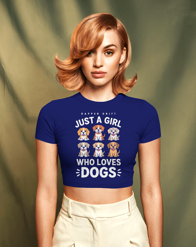 "Just a Girl Who Loves Dogs" Women’s Baby Tee – Cute, Comfy & Full of Paw-sitivity