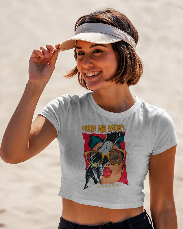 "Death and Beauty" Women’s Crop Top – Bold, Edgy & Unapologetic 💋💀