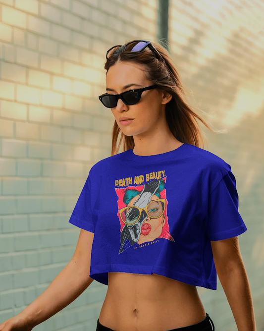 "Death and Beauty" Women’s Crop Top – Bold, Edgy & Unapologetic 💋💀