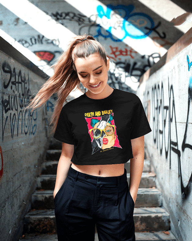 "Death and Beauty" Women’s Crop Top – Bold, Edgy & Unapologetic 💋💀