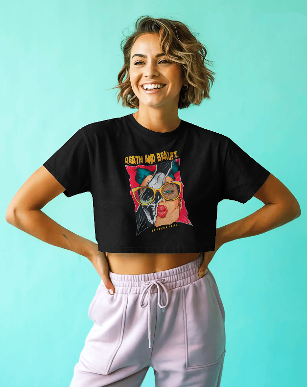 "Death and Beauty" Women’s Crop Top – Bold, Edgy & Unapologetic 💋💀