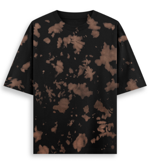 "Brown Black Unisex Tie Dye Oversized T-Shirt"
