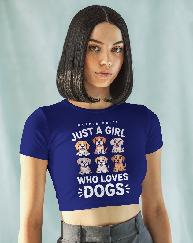 "Just a Girl Who Loves Dogs" Women’s Baby Tee – Cute, Comfy & Full of Paw-sitivity