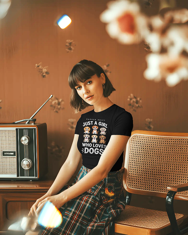 "Just a Girl Who Loves Dogs" Women’s Baby Tee – Cute, Comfy & Full of Paw-sitivity