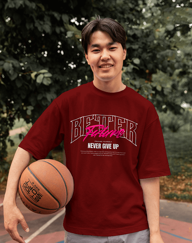 Better Future – Never Give Up Motivational Graphic Unisex Oversized Classic T-Shirt